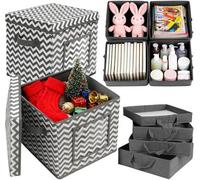 Set Ibzoa® con 2 cubos de almacenamiento plegables: cajas organizadoras con asa y compartimento interior, ideales para ropa, juguetes y libros
