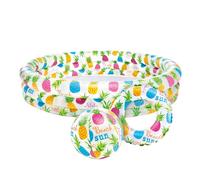 Set infantil de piscina, flotador y pelota hinchable piñas intex
