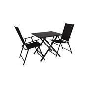 Aktive Conjunto de jardín plegable 61149 - Mesa 75x75x71,5 cm y 2 sillas en acero y textileno Baby