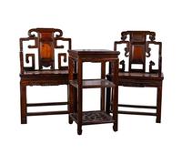 Set mesa y 2 sillas de madera color café 40x40x75/55x45x95
