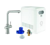 Grohe Blue kit de inicio con grifo de cocina de pie SuperSteel 31326DC2