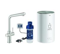 GROHE Grifo de fregadero Red Duo 30327DC1 — calentamiento de agua y filtro, tanque M, supersteel