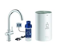 GROHE Grifo de cocina de pie Red Duo 30083001 - StarLight Chrome, calentador 100ºC al instante