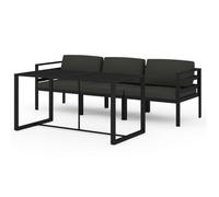 Set Muebles De Jardín 4 Pzas Y Cojines Aluminio Gris Antracita Vidaxl