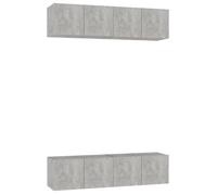 Set Muebles De Salón Tv 4 Piezas Madera Ingeniería Roble Sonoma Vidaxl