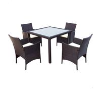 Aktive Conjunto mesa y sillas de jardín ratán AKTIVE 61073, 4 sillas y mesa 100x75 cm, multicolor