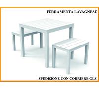 Set Muebles Jardín de Polipropileno Papua 3 Piezas 2 Taburetes +1 Mesa