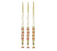Set of 3 Mala Artificial Pearl Bead Garland Haar Mala for Idol-Mala for God Statues Accessories Pooja Sringar Article Ornament Indian Traditional Festival Holi Decorations(Size:-5")(Pink,White)