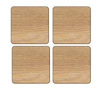 Set of 4 OAK Wood COASTERS By Creative Tops