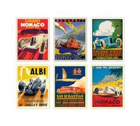 Set of 6 Car Racing Grand Prix Posters F1 Poster Formula 1 poster Car racing Print Motor Racing Poster 1930, 1936, 1937, 1952, 1966, 1970 (29.7cm x 41.9cm (A3))