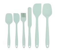 Set of 6 Food-Grade Silicone Spatulas with Ergonomic Handles - Heat-Resistant Silicone Rubber Spatula Set for the Kitchen - BPA-Free, Dishwasher Safe