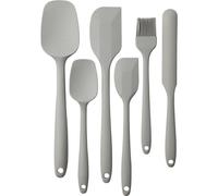 Set of 6 silicone spatulas, food-grade rubber spatulas with ergonomic grip, heat-resistant silicone rubber spatulas, BPA-free, dishwasher safe.