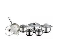 Set olla - juegos de ollas - 12 piezas - marca SHIRO - MODELO SH-M12P - apto para todo tipo de fuegos - INDUCCIÓN - ACERO INOXIDABLE - MEDIDAS 3.4/6.5/3.9/2.9/2.1/2.1 LITROS