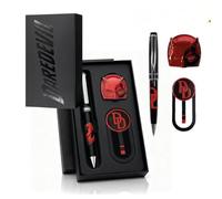 Set Papelería Marvel Daredevil | Bolígrafo Premium, Pin Máscara 3D y Marcapáginas DD Regalo Fan Hombre Edición Coleccionista Daredevil