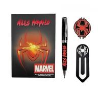 Set Papelería Marvel Spider-Man Miles Morales | Bolígrafo Premium, Pin Araña y Marcapáginas Regalo Fan Hombre Edición Coleccionista Spiderman