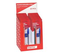 Set papeleria safta 6 piezas expositor de 20 (2x lapiz hb, 1x boligraf