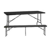 Set Picnic mobiliario jardín Plegable: Mesa Plegable Multifuncional 180x74x74cm y Banco Plegable 183x30x43cm