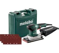Set que incluye: 1 lijadora Metabo, 3 hojas de lija, 1 caja de almacenamiento, de varios colores