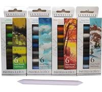 Set Sennelier de 24 medios pasteles secos pasteles. pasteles suaves"pastels à l'écu" - Paisaje de 4 estaciones (Importación de Francia)