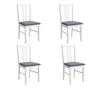 Set sillas de cocina comedor classic, conjunto sillas cocina fabricadas en melamina color blanco