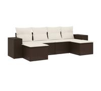 Set Sofás De Jardín 6 Piezas Y Cojines Ratán Sintético Marrón Vidaxl