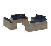 Set Sofás De Jardín Con Cojines 13 Piezas Ratán Sintético Gris Vidaxl
