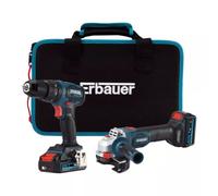 Set taladro percutor y amoladora 18 v erbauer