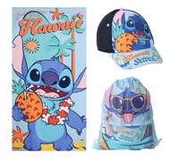 Set toalla + saco + gorra stitch disney