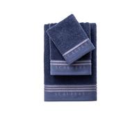 Set toallas baño (tocador 30x50cm + manos 50x90cm + baño 70x140cm) 450gsm en algodón azul con gris scalpers home
