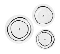 Set vajilla 12pc porcelana blanco y negro Scalpers Home