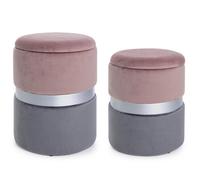 Set2 Pouf Cont.Polina Rosa-Gris
