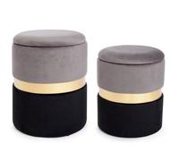 Set2 Puf Cont.Polina Gris-Negro