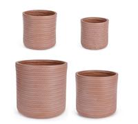 Set4 P.Jarrón Tressage Cil Terracota