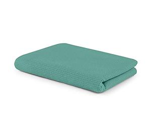 SETEX Manta de piqué de gofre, versátil Manta de 100% algodón, Adecuada como Colcha, Colcha, Manta de Verano, Manta para Exteriores y más, 75 x 120 cm, Color Azul petróleo