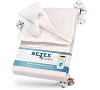 SETEX Protector de colchón Molton de 200 x 220 cm, Color Natural, para colchones de 15 a 22 cm de Altura, Protector de colchón con Gomas en Las Esquinas, estándar 100 de Öko-Tex