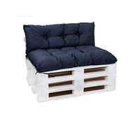 Setgarden® Set de cojines de palet, cojines para muebles de jardín, cojines de respaldo y asiento para exteriores, cojines de jardín, en varios colores y tamaños (azul marino, juego de cojín de 120 x