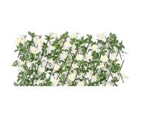 Seto Artificial Ocultacion Jardin Panel de pared de flores artificiales, fondo, cerca de jardín, enredadera, seto de privacidad, decoración floral for el hogar y el patio.(White)