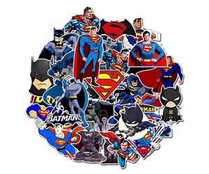 SetProducts Top Pegatinas! Juego de 45 Pequeñas Pegatinas de Batman y Superman - Calidad de Comics - No Vulgares - Marvel, Bomba, Super Héroes - Personalización, Scrapbooking, Bullet Journal