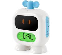 Seucasu Reloj despertador para niños, reloj de crecimiento con luz roja verde, temporizador de siesta, entrenador de sueño para niños pequeños (azul)