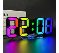 Seutgjie Reloj Digital Pared/Mesa RGB 14 Colores con Control Remoto