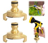 Seutmrou 2 Piezas Adaptadores De Latón De Conector Rápido A Enchufe, 1/2" | Conector de Manguera de Latón, Adaptador de Acoplamiento Rápido para Riego de Jardines Mangueras Gardena y Geka