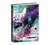 Seven Agenda escolar con fecha de 12 meses, 13,6 x 18,3 cm, 352 páginas, cubierta Splash de colores, acolchada sobre base holográfica, marcapáginas, pegatinas, juegos e ilustraciones, para niñas y