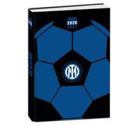 Seven Agenda escolar con fecha del Inter, estándar, 12 meses, color negro y azul, tapa de balón, producto oficial, accesorios para mochila, niño