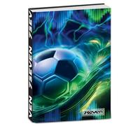Seven Agenda escolar de bolsillo con fecha de 12 meses, 11,5 x 15,9 cm, 352 páginas, cubierta con serigrafiado inspirado en el mundo del deporte, balón de fútbol, diario escolar para niños y jóvenes