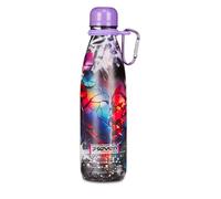 Seven Botella térmica, color lila, 500 ml, acero inoxidable, libre de BPA, estanca, mantenimiento de temperatura caliente 12h reddo 24h, reutilizable, para niños y adolescentes, escuela, deportes