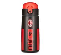 Seven Milan - Botella térmica, color negro, mantenimiento de temperatura hasta 24 h, botella para guardería, escuela primaria y tiempo libre, niño, fútbol, Negro, Moderno