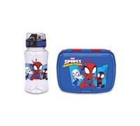 Seven Set fiambrera + botella Spiderman, divisor interior, botella 460 ml hermética, fácil de abrir, producto oficial, idea regalo niños, escuela y guardería