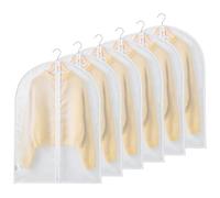 Sevenpers Fundas Ropa Armario Blanco Bolsa Guardar Ropa 60x80cm Juego 6 | Antipolvo Antihumedad, Impermeable, Cremallera, Ventana Transparente, Transpirable para Camisas, Chaquetas y Ropa Corta