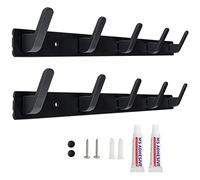 Sevenpers Percheros Pared, 2 piezas Perchero de Pared de Diseño Moderno con 5 ganchos para Entrada, Cocina, Baño, Dos Métodos de Instalación