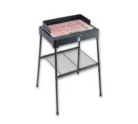 Severin Barbacoa eléctrica de pie PG 8566 – 2200 W, parrilla inox, arranque rápido, negro